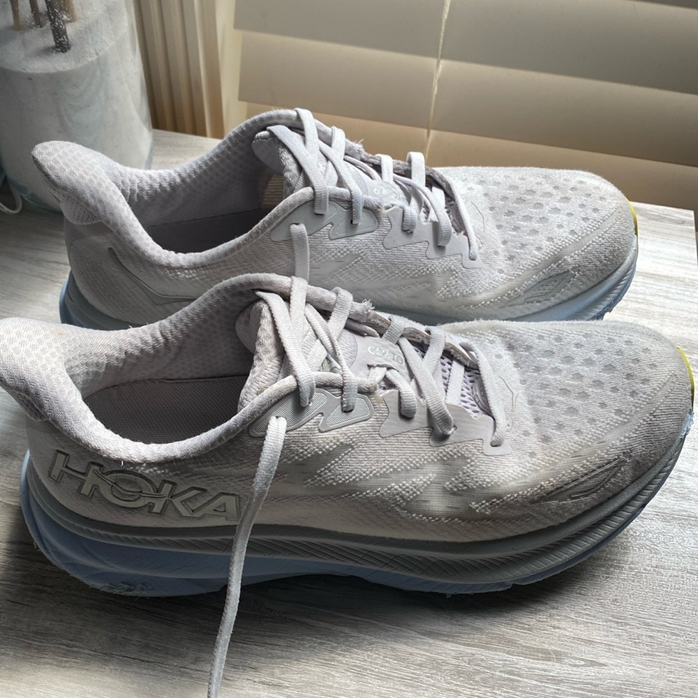 HOKA Clifton 9 White Running Shoes